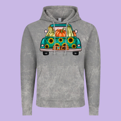 I Love Fall Truck Vintage Hoodie Designed By Artisfamous