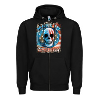 Black made in america skull Zipper Hoodie - JahusDesignShop