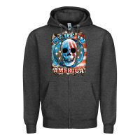 Charcoal Heather made in america skull Zipper Hoodie - JahusDesignShop