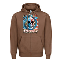 Chestnut made in america skull Zipper Hoodie - JahusDesignShop