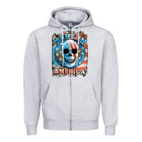 Heather Grey made in america skull Zipper Hoodie - JahusDesignShop