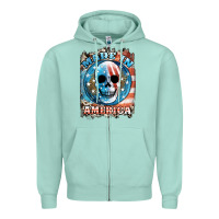 Seafoam made in america skull Zipper Hoodie - JahusDesignShop