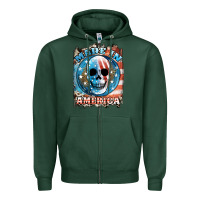 Sports Green made in america skull Zipper Hoodie - JahusDesignShop