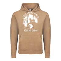 Vintage Coffee i love horror movies and my corgi funny corgi Vintage Hoodie - artisFamous
