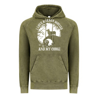 Vintage Olive i love horror movies and my corgi funny corgi Vintage Hoodie - artisFamous