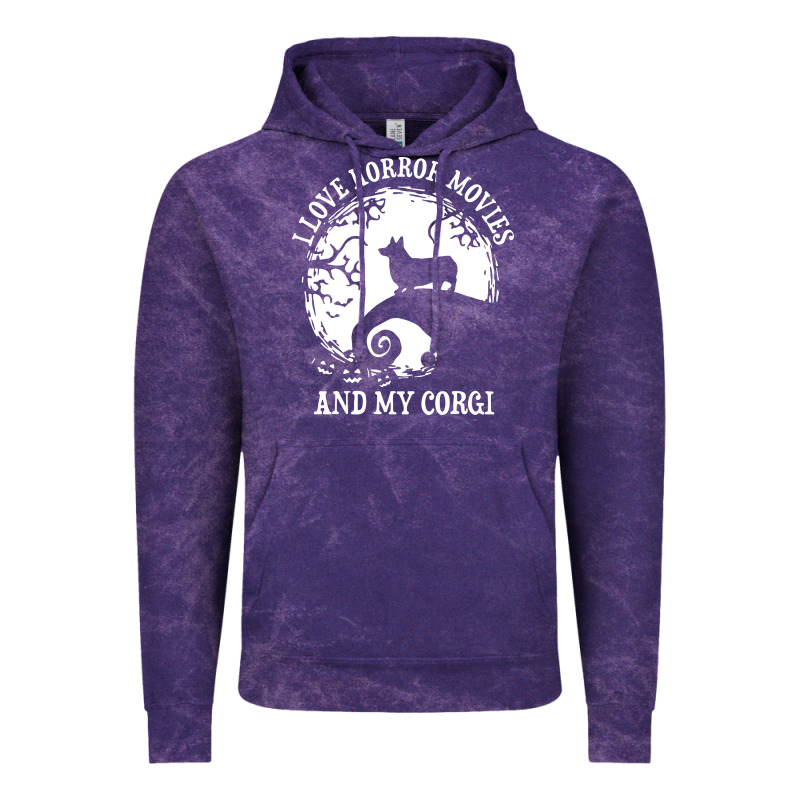 I Love Horror Movies And My Corgi Funny Corgi Vintage Hoodie by artisFamous | Teevron