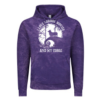 Cloud Purple i love horror movies and my corgi funny corgi Vintage Hoodie - artisFamous