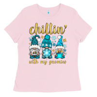Bubblegum Pink chillin' with my gnomies Ladies Tee - BundleAndBundleShop