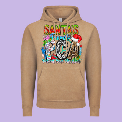 Santas Favorite Pca Patient Care Assistant Vintage Hoodie Designed By Cowhidedigitalart