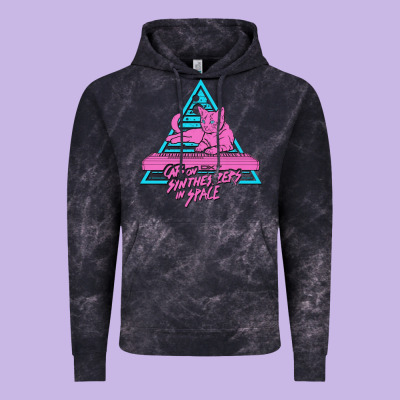 Cats On Synthesizers In Space Vintage Hoodie Designed By Artisfamous