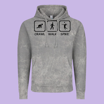 Crawl Walk Spike Volleyball Vintage Hoodie Designed By Artisfamous