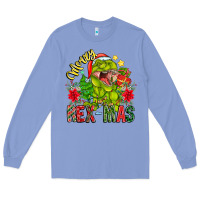 Colony Blue Merry Rexmas Long Sleeve Tee - CowhideDigitalArt