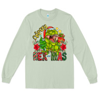 Matcha Merry Rexmas Long Sleeve Tee - CowhideDigitalArt