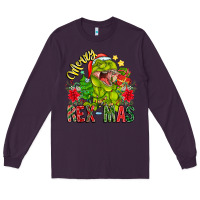 Plum Merry Rexmas Long Sleeve Tee - CowhideDigitalArt