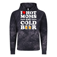 Cloud Black i love heart hot moms cold beer funny adult drinking joke Vintage Hoodie - artisFamous