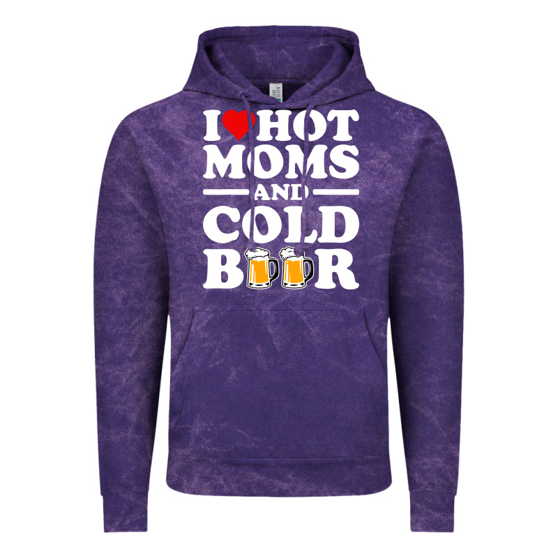 I Love Heart Hot Moms Cold Beer Funny Adult Drinking Joke Vintage Hoodie by artisFamous | Teevron