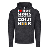 Vintage Black i love heart hot moms cold beer funny adult drinking joke Vintage Hoodie - artisFamous