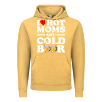 Vintage Mustard i love heart hot moms cold beer funny adult drinking joke Vintage Hoodie - artisFamous