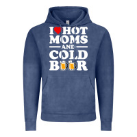 Vintage Denim i love heart hot moms cold beer funny adult drinking joke Vintage Hoodie - artisFamous