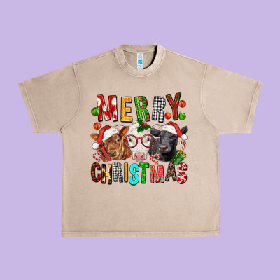Merry Christmas Calfs Urban Heavy Tee Designed By Fadigitalartstudio