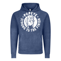 Vintage Denim strong to the finish Vintage Hoodie - artisFamous
