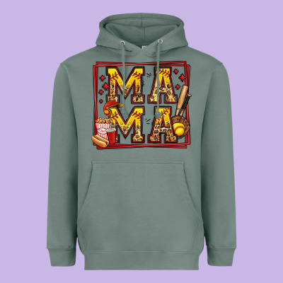 Softball Mama Heavyweight Hoodie Designed By Jasminsmagicworld