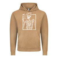 Vintage Camel distressed skeleton vintage smiling skull drinking coffee Vintage Hoodie - artisFamous