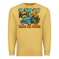 Antique Gold country roads take me home vintage truck Premium Sweatshirt - Jasminsmagicworld