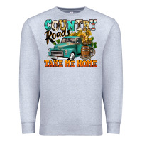 Heather Grey country roads take me home vintage truck Premium Sweatshirt - Jasminsmagicworld