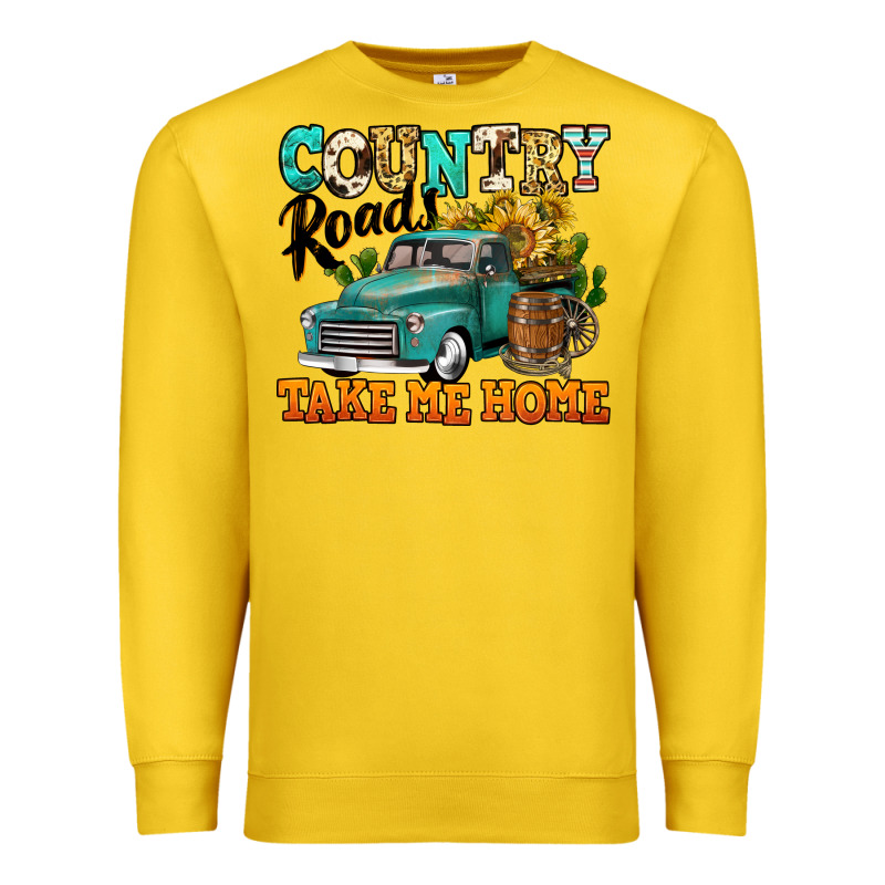 Country Roads Take Me Home Vintage Truck Premium Sweatshirt by Jasminsmagicworld | Teevron