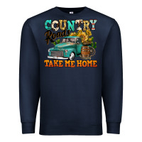 Navy country roads take me home vintage truck Premium Sweatshirt - Jasminsmagicworld