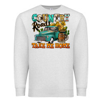 Oatmeal Heather country roads take me home vintage truck Premium Sweatshirt - Jasminsmagicworld
