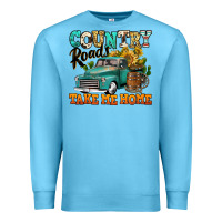 Ocean Blue country roads take me home vintage truck Premium Sweatshirt - Jasminsmagicworld