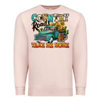 Pale Pink country roads take me home vintage truck Premium Sweatshirt - Jasminsmagicworld