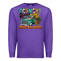 Purple country roads take me home vintage truck Premium Sweatshirt - Jasminsmagicworld