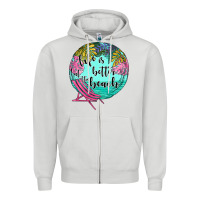 Dove Grey life is better at the beach Zipper Hoodie - JahusDesignShop