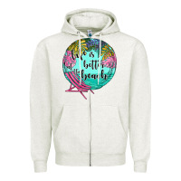 Oatmeal Heather life is better at the beach Zipper Hoodie - JahusDesignShop