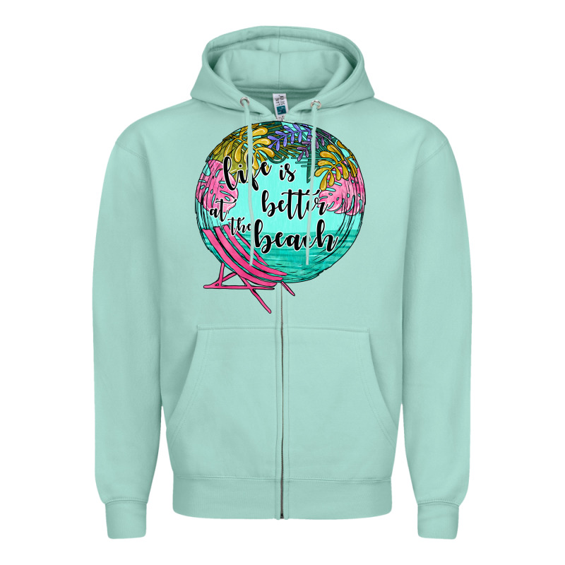 Life Is Better At The Beach Zipper Hoodie by JahusDesignShop | Teevron
