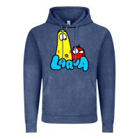 Vintage Denim larva cartoon Vintage Hoodie - artisFamous