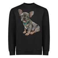 Black french bulldog Heavyweight Sweatshirt - RanaPortraitStore