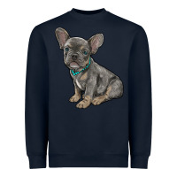 Navy french bulldog Heavyweight Sweatshirt - RanaPortraitStore