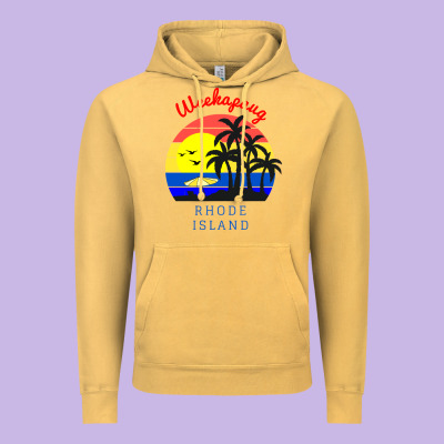 Weekapaug, Rhode Island Sunset Vintage Hoodie Designed By Artisfamous
