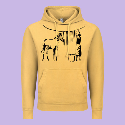 Banksy Zebra Vintage Hoodie Designed By Artisfamous