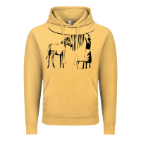 Vintage Mustard Banksy Zebra Vintage Hoodie - artisFamous