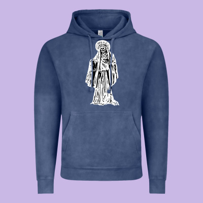 Santa Muerte Blanca Vintage Hoodie Designed By Artisfamous