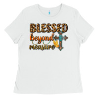 White Blessed Beyond Measure Ladies Tee - BundleAndBundleShop
