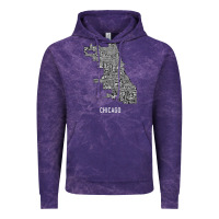 Cloud Purple chicago typography neighborhood map Vintage Hoodie - artisFamous