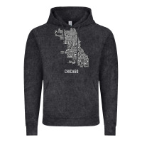 Vintage Black chicago typography neighborhood map Vintage Hoodie - artisFamous