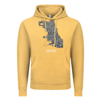 Vintage Mustard chicago typography neighborhood map Vintage Hoodie - artisFamous