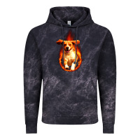 Cloud Black Dog In Fire Vintage Hoodie - artisFamous